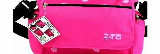 ZETA  Luxury Complete Changing Bag with Changing Mat (Pink Dots, Large)