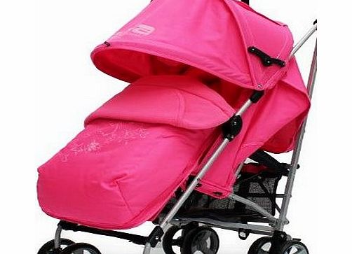ZETA  Vooom Stroller Complete with Foot Muff and Raincover (Pink Hearts and Stars)