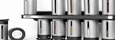 ZevrO  Powder Coated Metal Magnetic Spice Rack 12 Canisters, Silver/ grey