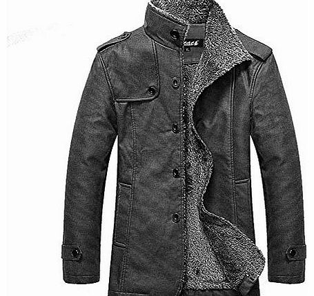 Warm Fashion Men Winter Down Cotton Jacket Long Sleeve Hooded Jacket Coat(Size XXXL(UKL) ,Grey)