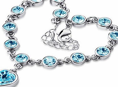 Zinc Alloy Heart Jewelry Platinum Plated Chain Bracelet Nickel Free / Women Bracelet