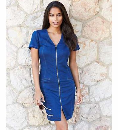 zip Denim Dress
