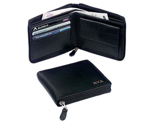 Round Gents Wallet Plain (Black)