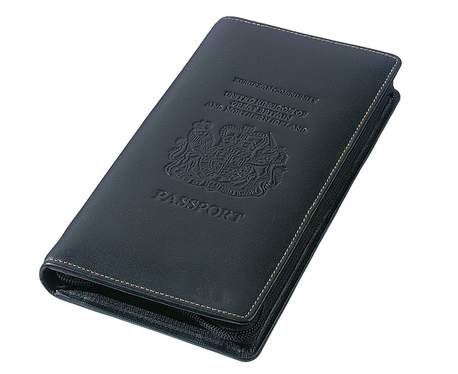 Zip up leather travel wallet