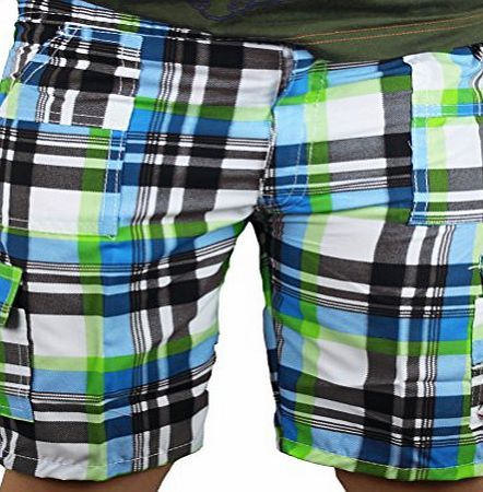 ZipZappa Boys Kids Multi Pocketed Checked Combo Cargo Shorts (6 Years, Style 4)