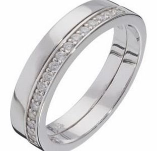ZIR Sterling Silver Cubic Half Eternity Band Ring (222622799)