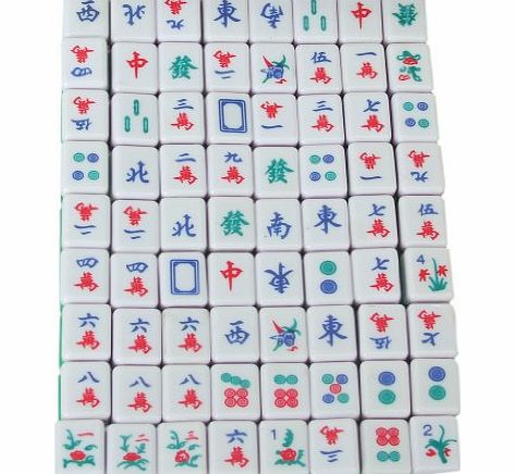 Mini 144 Mahjong Tile Set Travel Board Game Chinese Traditional Mahjong Games, Portable Size and Light-weight