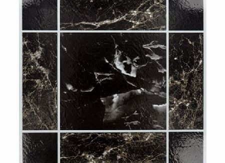zizzi 4x (DARK MARBLE) Self Adhesive Vinyl Peel And Stick Tiles Flooring Kitchen Bathroom 12`` x 12`` Shopmonk
