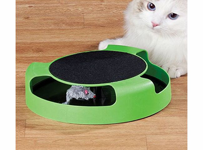 zizzi Cat Kitten Catch The Mouse Moving Play Toy Interactive Plush Scratching Claw Mat Shopmonk