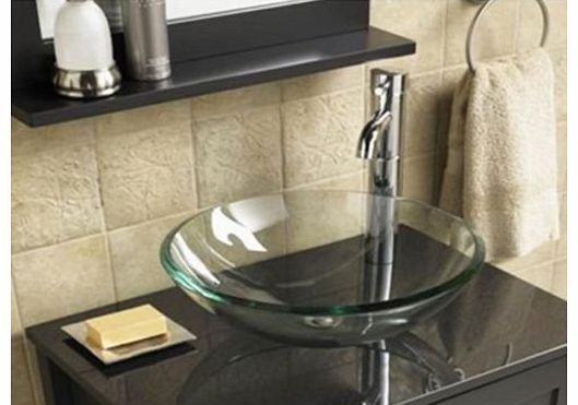 ZM Trader BATHROOM CLOAKROOM COUNTERTOP GLASS BASIN SINK(ZM 1)