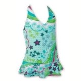 Zoggs Girls Pebble Beach Skirted Halterneck - Green