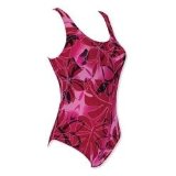 Zoggs Palmerston Print Cupped Scoopback - Raspberry Pink