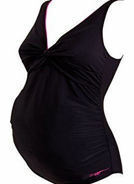 Zoggs Womens Hayman Tankini Maternity Swimsuit - Black, 44 Inch/Size 20