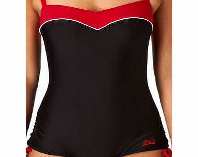 Zoggs Womens Zoggs Go Tribal Booty Swimsuit - Black/red
