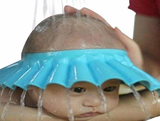 Zolimx Baby Shampoo Shower Bathing Bath Protect Adjust Soft Cap Hat (Blue)