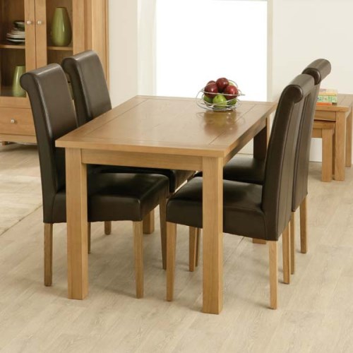 Zone Mallory Oak Rectangular 4 Seater Dining Set