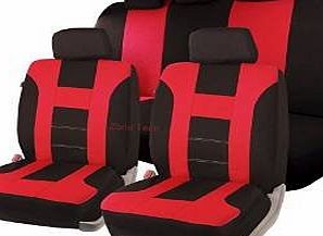 Zone Tech Universal Full Set of Car Seat Covers Racing Style Blue/Black