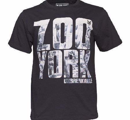 ZOO YORK Mens Chrysler NYC Logo T-Shirt Anthracite