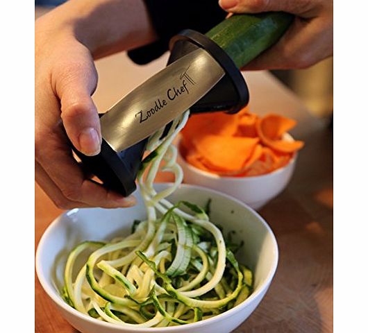Zoodle Chef Top Selling Vegetable Spiralizer, BEST SELLING PREMIUM KITCHEN GADGET,100 Satisfaction Guarantee, Make Noodles and Spaghetti From Vegetables As Well As Chips/ Crisps, Low Carb Pasta Alter