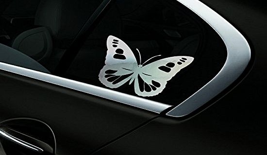 ZoomStoreStudios Butterfly Girl Car Sticker Window Styling Decal, Chrome Silver