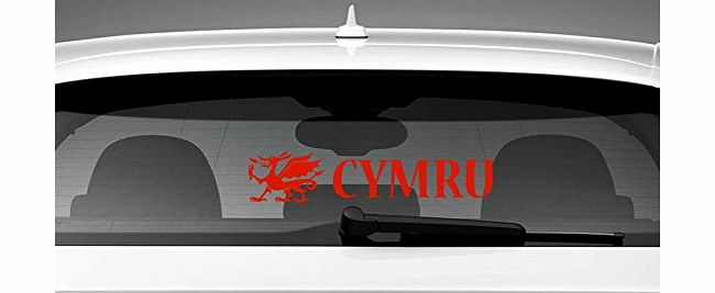 ZoomStoreStudios Cymru Welsh Dragon Car Sticker Window Styling Decal, Red