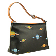 Textile and Leather Planets Handbag