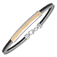 Zoppini Black - Stainless Steel & Rubber Bracelet with Gold Plate
