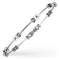 Zoppini Men` Polished Stainless Steel Thin Link Bracelet