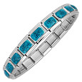 Zoppini Stainless Steel Bracelet with Sparkling Enamel Decorations