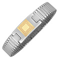 Zoppini Stainless Steel Bracelet with Square 18K Gold Plate