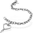 Zoppini Stainless Steel Heart and Key Charm Bracelet