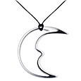 Zable - Stainless Steel Moon Pendant w/Lace