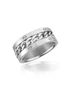 Zoppini Zo Dark - Central Chain Stainless Steel Band Ring