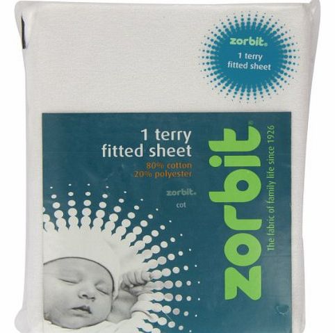 Zorbit Terry Cotton Rich Fitted Sheet Cot (White)