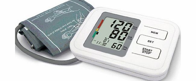 Biosync Automatic Upper Arm Blood Pressure Monitor w/ 60x Memory, Irregular Heart Beat Function, Date, Time - includes Adult Cuff, Batteries & Instruction Manuals