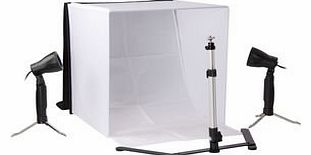 Portable Photo Home Studio inc. 4 colour Background, Tent, Tripod, 2 Lamps & Soft Carry Bag