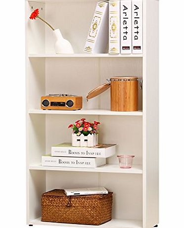 Zyon ZC-03W 16mm Bookcase with one fixed and two adjustable shelves - Dims when built - 1200mm(H) x 598mm (W) x 298mm (D) White