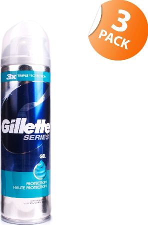 Gillette, 2102[^]0105465 Series Shave Gel Protection - Triple Pack