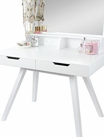 Hartleys White Modern Dressing Table amp; Mirror