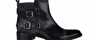 Lacey`s London Tadman black leather and felt ankle boots