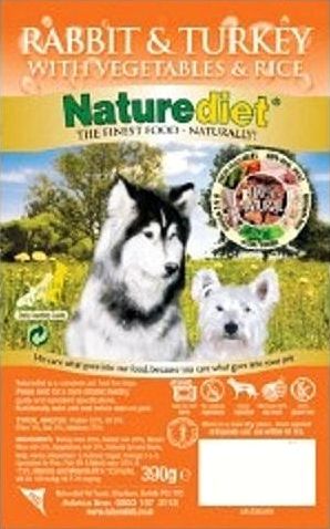 Naturediet, 2102[^]0065221 Rabbit and Turkey Flavour Dog Food