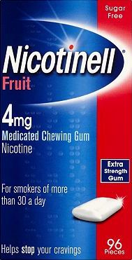 Nicotinell, 2041[^]10014319 Fruit 4mg Medicated Chewing Gum