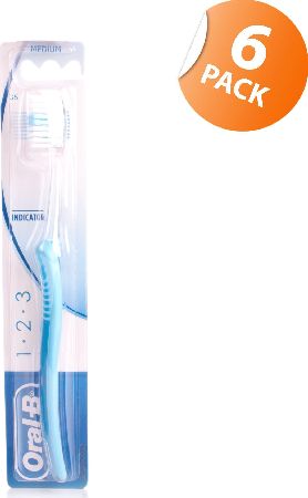 Oral B, 2102[^]0105536 Oral-B Indicator Medium Toothbrush 35 - 6 Pack