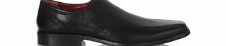 Red Tape Chelmer black leather slip-on shoes