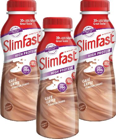 Slim Fast, 2102[^]0106324 Slimfast Milkshake Bottle Latte - Triple Pack