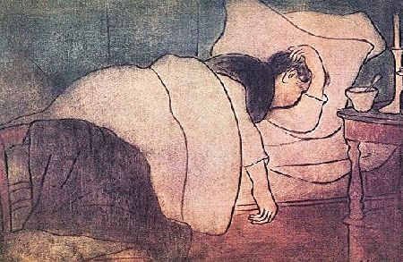 The Museum Outlet - Lady in bed by Joseph Rippl-Ronai - Poster (24 x 32 Inch)