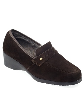 Unbranded Suede Leather Loafers with Pile-Lining