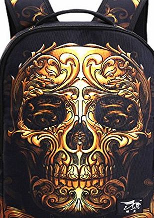 YAAGLE Skull 22L Personality Creative Printing Backpack for Youth Teenager Student